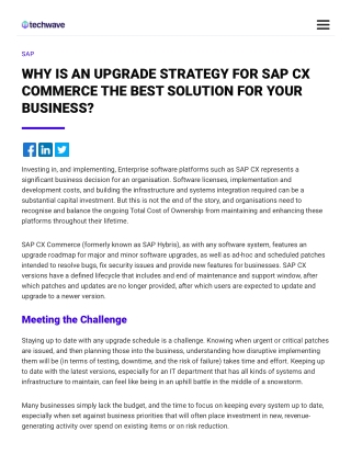 Why Your Business Needs an SAP CX Commerce Upgrade Strategy _ CX Services