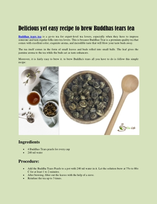 Delicious yet easy recipe to brew Buddhas tears tea (1)