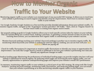 How to Monitor Organic Traffic to Your Website