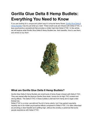 Gorilla Glue Delta 8 Hemp Budlets_ Everything You Need to Know