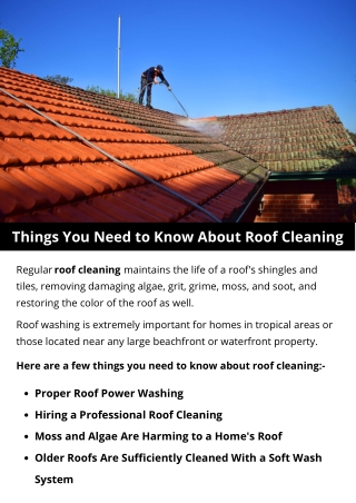 Things You Need to Know About Roof Cleaning