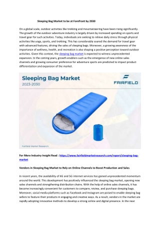 Sleeping Bag Market