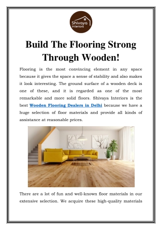 Wooden Flooring Dealers in Delhi  Call- 9990554478