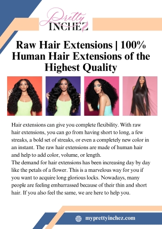 Raw Hair Extensions: 100% Human Hair Extensions of the Highest Quality