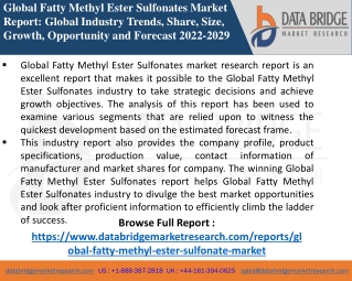 Fatty Methyl Ester Sulfonates Market-Chemical Material