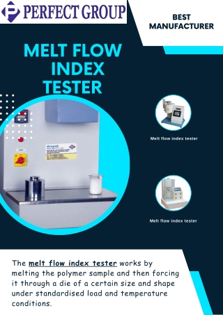 Melt flow index tester | Perfectgroupindia