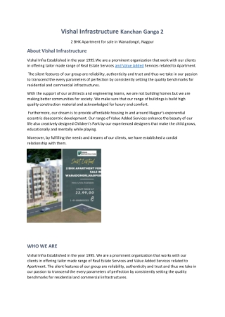 2 BHK Apartment for sale in Wanadongri,Nagpur
