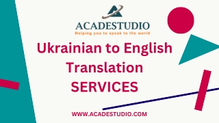 Ukrainian to English Translation Services