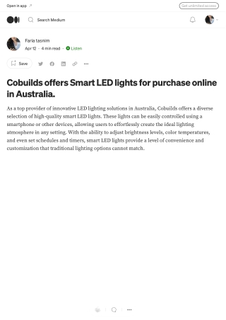 Cobuilds offers Smart LED lights for purchase online in Australia