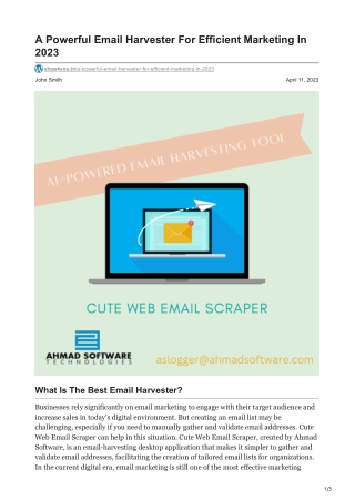 1A Powerful Email Harvester For Efficient Marketing In 2023