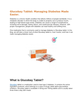 Buy glucobay, Buy glucobay online,Buy glucobay for diabetes