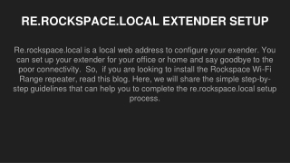 RE.ROCKSPACE.LOCAL EXTENDER SETUP