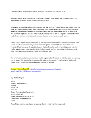 Parenteral Nutrition Market