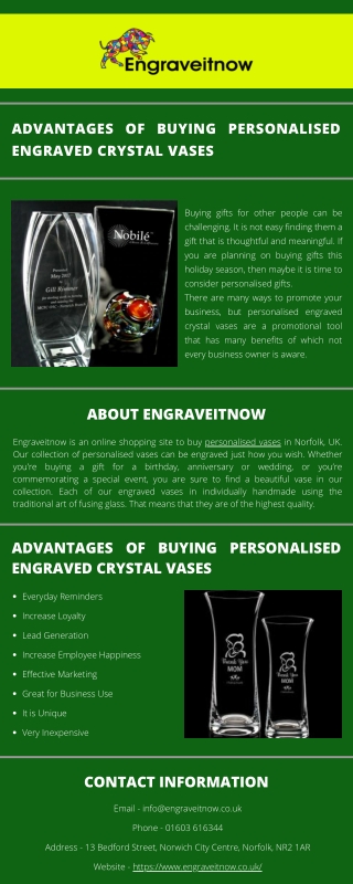 Advantages of Buying Personalised Engraved Crystal Vases