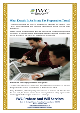 What Exactly Is An Estate Tax Preparation Trust