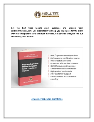 Cisco Meraki Exam Questions | Certstudymaterial.com