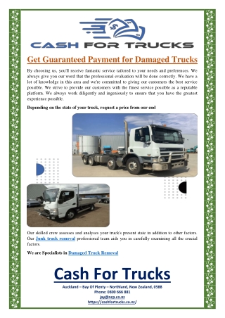Get Guaranteed Payment for Damaged Trucks