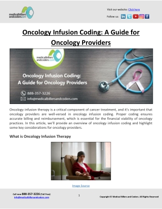 Oncology Infusion Coding: A Guide for Oncology Providers