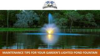 Maintenance Tips for Your Garden's Lighted Pond Fountain