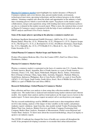 Pharma E-Commerce Market