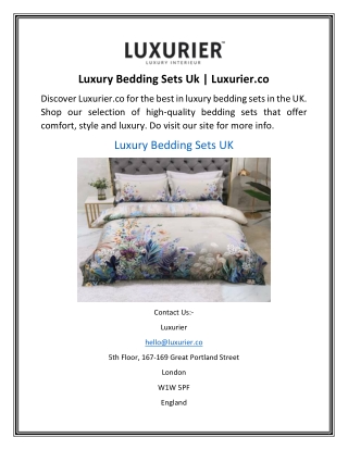 Luxury Bedding Sets Uk  Luxurier.co