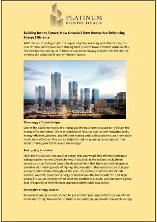 Building for the Future: How Ontario's New Homes Are Embracing Energy Efficiency