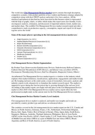Clot Management Devices Market