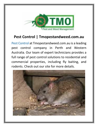 Pest Control  Tmopestandweed.com.au