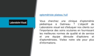 optométriste plateau hull Laboratoirevisuel.ca