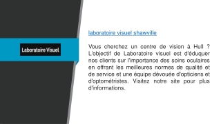 laboratoire visuel shawville Laboratoirevisuel.ca