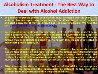 Alcohol Rehabilitation Centre in Mumbai