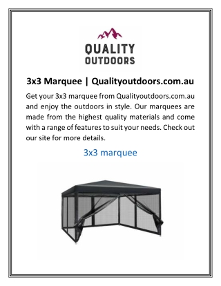 3x3 Marquee Qualityoutdoors.com.au