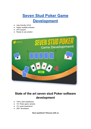Seven Stud Poker Game Development