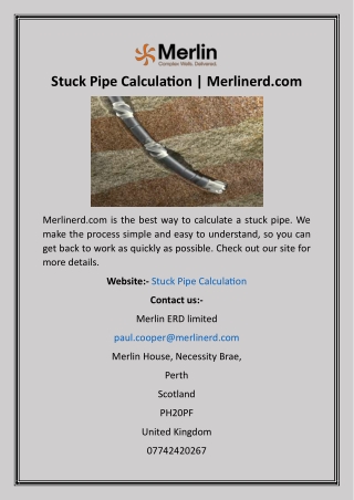 Stuck Pipe Calculation  Merlinerd