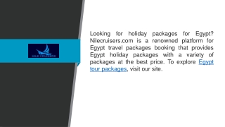 Egypt Tour Packages  Nilecruisers.com