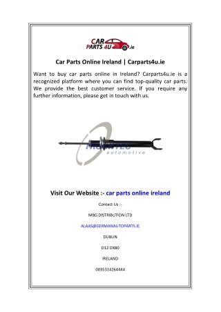 Car Parts Online Ireland  Carparts4u.ie