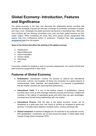 Global Economy- Introduction, Features and Significance.docx