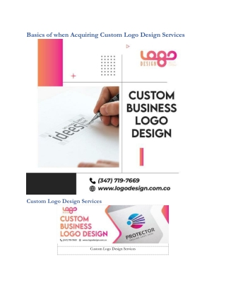 Basics of when Acquiring Custom Logo Design Services