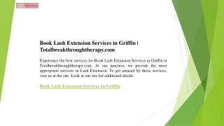 Book Lash Extension Services in Griffin  Totalbreakthroughtherapy.com