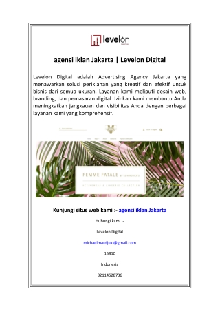 agensi iklan Jakarta  Levelon Digital