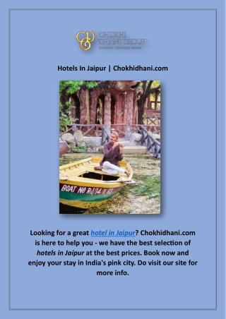 Hotels In Jaipur | Chokhidhani.com