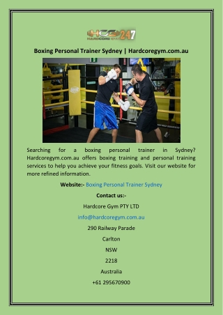 Boxing Personal Trainer Sydney  Hardcoregym.com