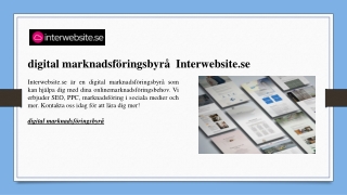 digital marknadsföringsbyrå  Interwebsite.se