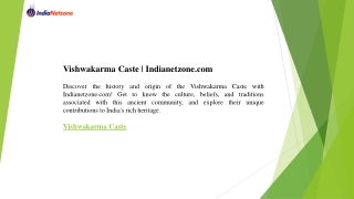 Vishwakarma Caste  Indianetzone.com