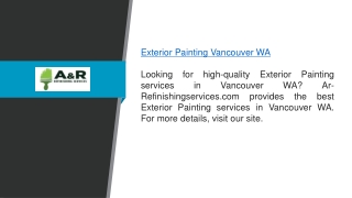 Exterior Painting Vancouver Wa  Ar-refinishingservices.com