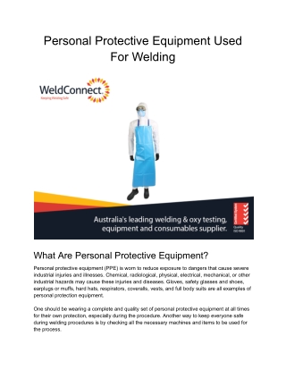 Personal Protective Equipment Used For Welding