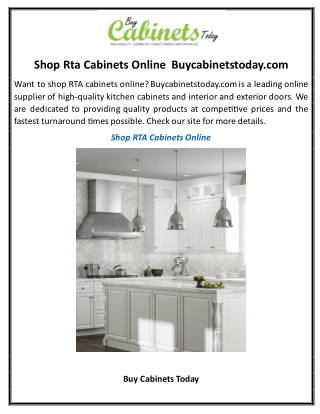 Shop Rta Cabinets Online | Buycabinetstoday.com