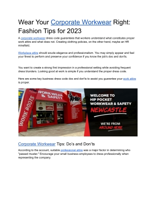 Wear Your Corporate Workwear Right Fashion Tips for 2023