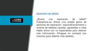 Reparación de Tablet Cobophone.es