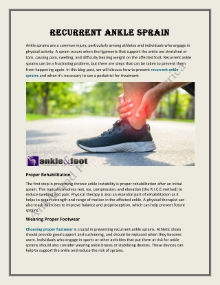 Recurrent Ankle Sprain